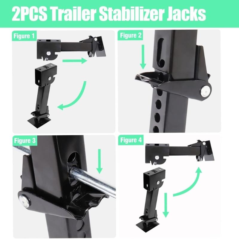 Strong Folding RVer Lift 450kg Load Capacity Tool Free Quick Setups Stabilizers Legs for Travel Trailers & RVs