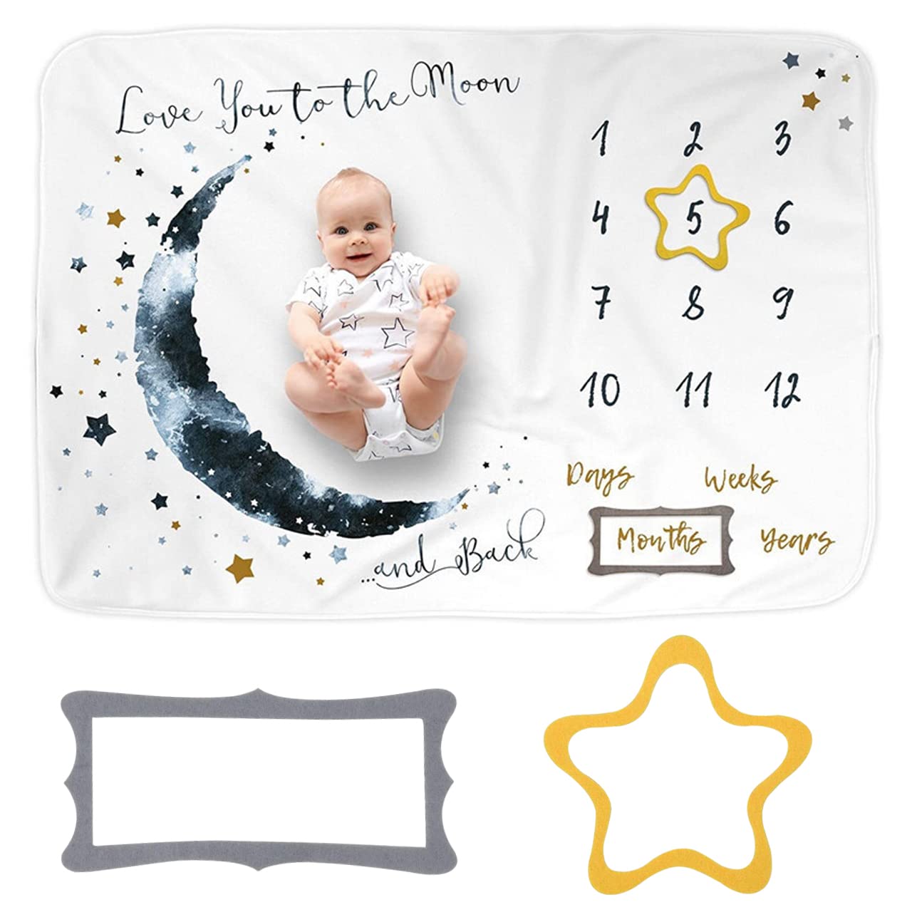 

Раджо Луна Фото Спящий Художественная Фотография Ткань Детский Фон Лист Тонкий Памятный Новорожденный Подарок Детское Одеяло (Луна)