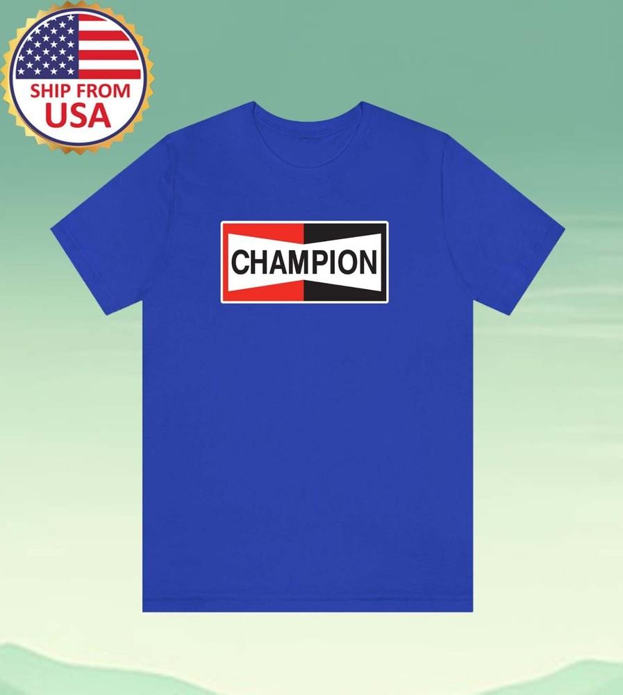 

Champion Spark Plugs Men#039;s Blue Size S5XL Unisex T-Shirt XL