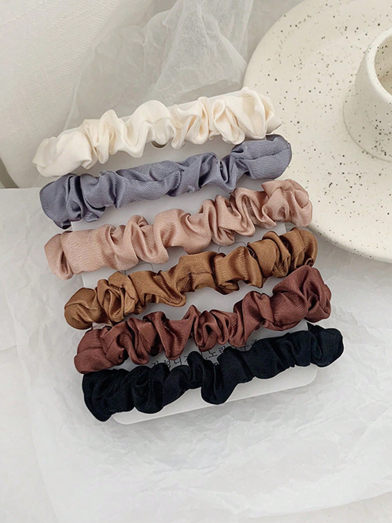 

6 шт./набор Модные однотонные резинки для волос Скранчи Эластичные резинки для волос для женщин Девушек Вечеринка Держатель для хвоста Аксессуары для волос