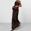 Sexy Hot Girl Fashionable Satin Draped Lace-up Off-shoulder Sleeveless High Waist Suspender Dress Outfit for Women