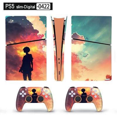 Autocollant de peau de vinyle d'art pour la Console numérique mince de PS5 et la couverture de décalque de 2 contrôleurs
