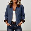 Damen Mode Lässig Lockere Passform Langarm Kurze Jacke Mantel Oberbekleidung für den täglichen Gebrauch