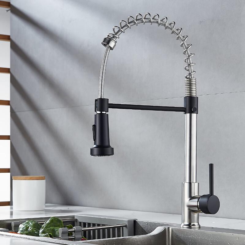 

Zhu Chuang Jing Pin Black Brushed Spring Faucet with Hot & Cold Function