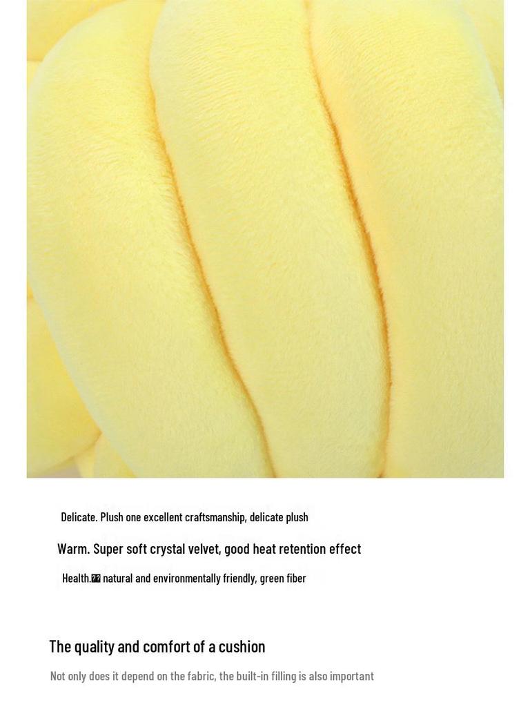 Nordic Knotted Ball Throw Pillow - Woven Cushion for Bay Window, Bedroom, or Sofa Decor