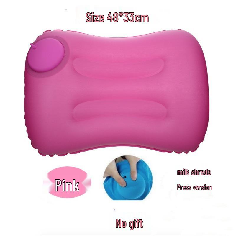Inflatable Travel Pillow: Portable, Press-and-Fold Design for Camping, Lumbar Support, and Comfort.