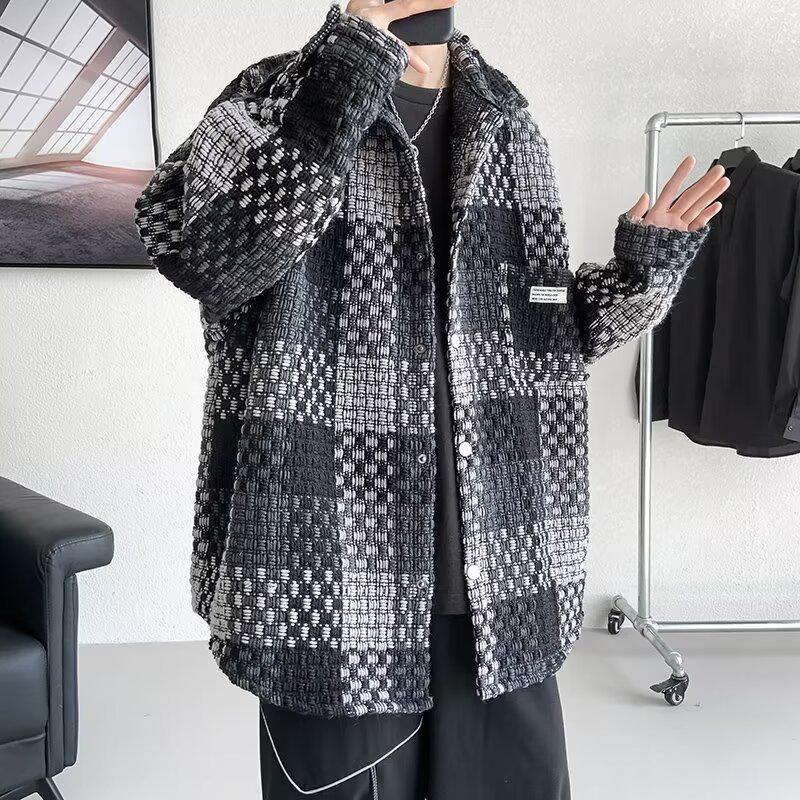 Мужская высококачественная шерстяная куртка - Осень/Зима, Утолщенный стильный дизайн, Модная крутая верхняя одежда. M