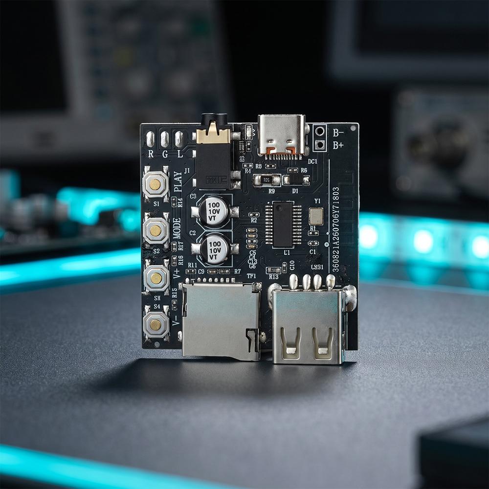 DC 5V Bluetooth 6.0 Audio Receiver Module Type-C USB-A TF Card Playback Power-off Memory Earphone External Amplifier Audio Board