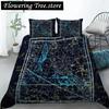 Constellation Duvet Cover Yellow Constellation King Size Bedding Set For Astronomy Enthusiast Soft Twin Polyester Quilt Cover