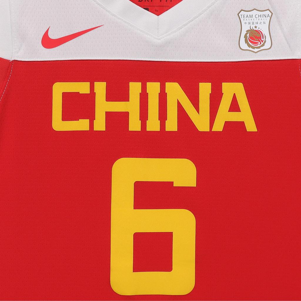 Nike China Team Away #6 Guo Ailun Basketball Jersey Men Jerseys Red AV3823-640