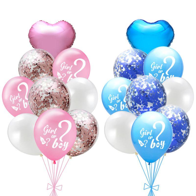 Charming Baby Gender Reveal Party Decoration Latex Sequin Balloons Set For Memorable Celebrations