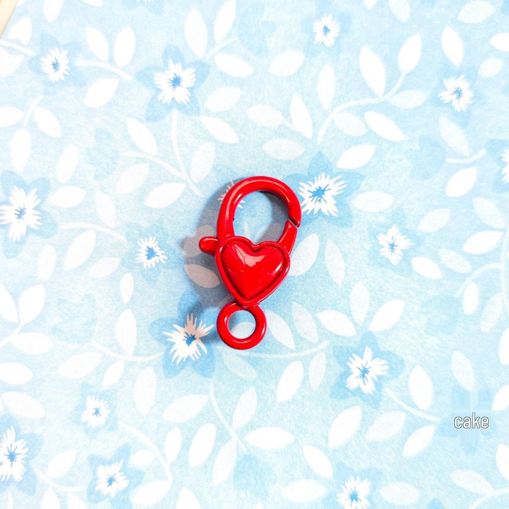 Cute DIY Heart Lobster Clasp Keychain Pendant with Spray Paint Colors