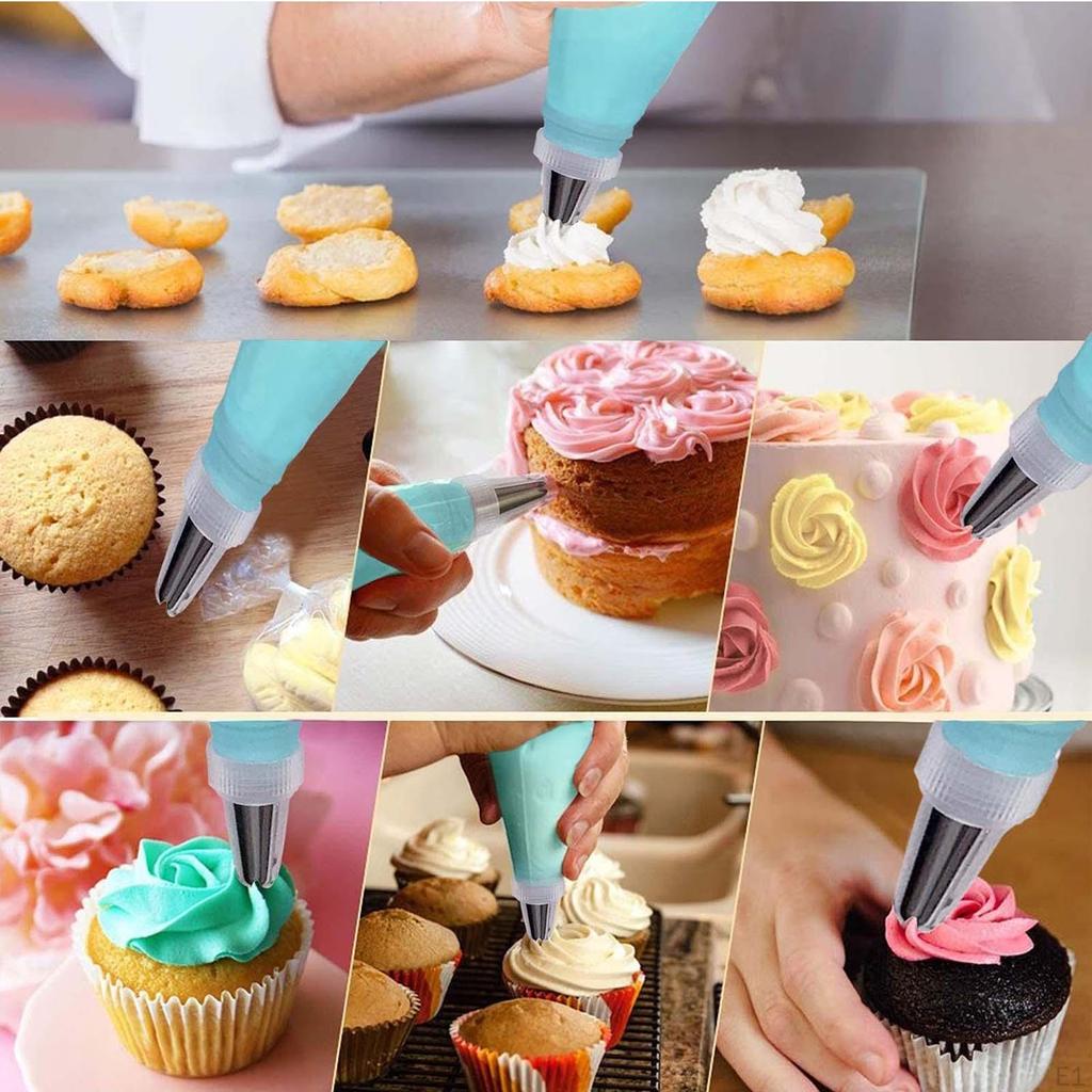 Pieces Piping And Tips Set,with Standard ConverterSmoother,2 Couplers ,Cake Decorating Tools