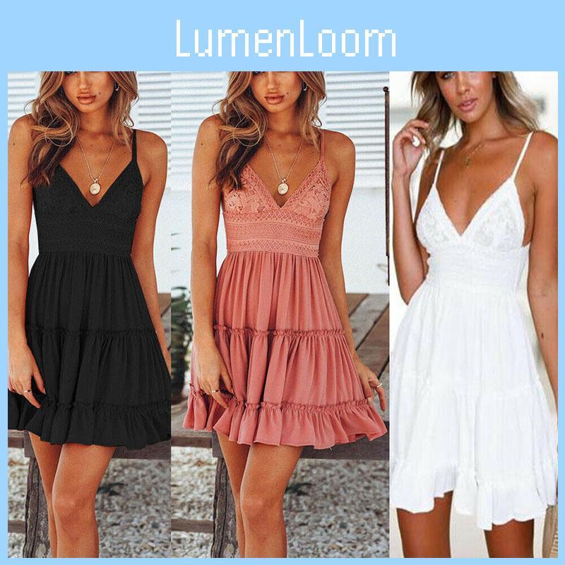 Stylové dámské letní boho krátké minišaty na večerní koktejl a plážové párty