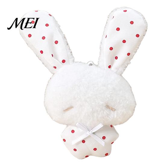 Fluffy Animal Pendant Ribbon Bow Rabbit Plush for Backpacks, Stuffed Plaid Ear Keychain Bunny Bag Charm, Soft Decoration Lightweight
