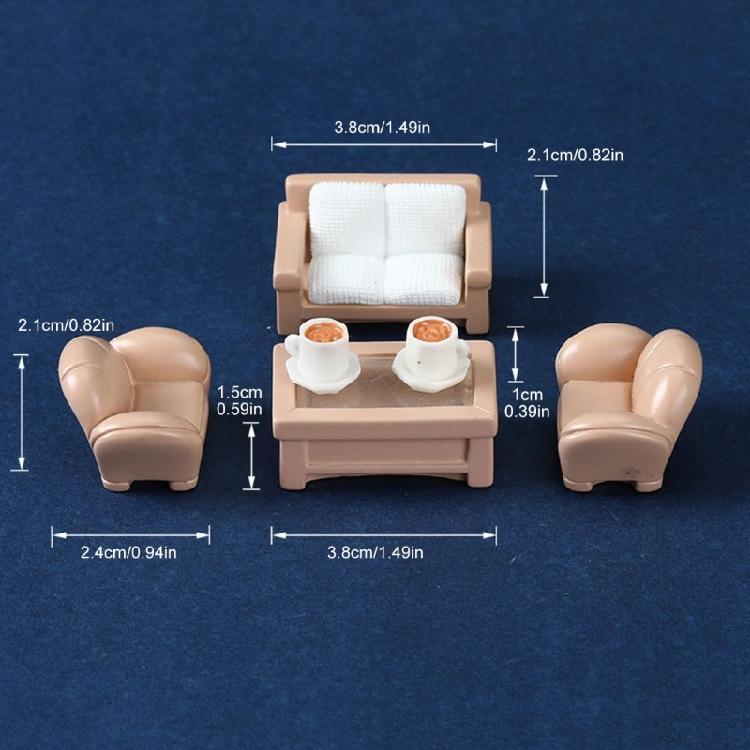 Miniature Living Room Furniture Set for 1/12 Dollhouses Enthusiast and Craft Model Project Scene Display Accessories