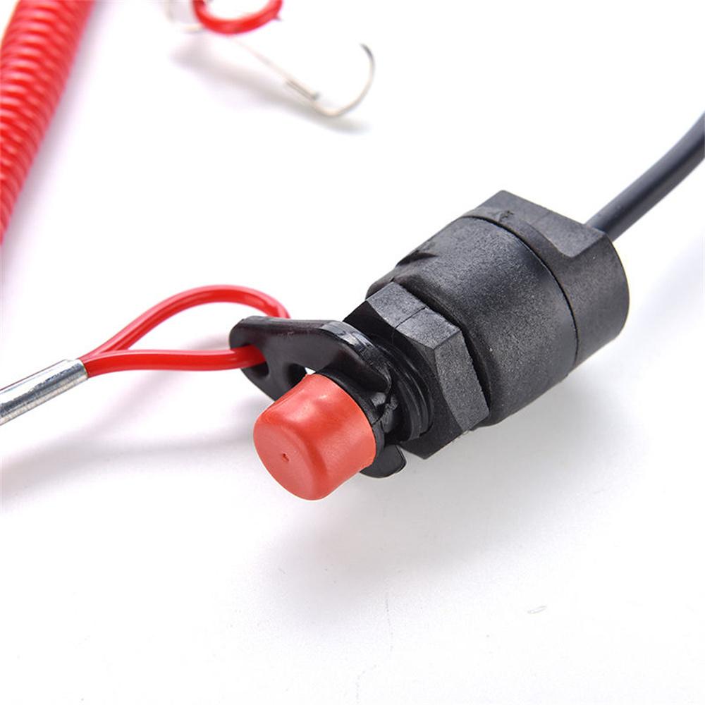 12V Outboard Boat Motor Emergency Kill Stop Switch W/ Safety Tether Lanyard Cord
