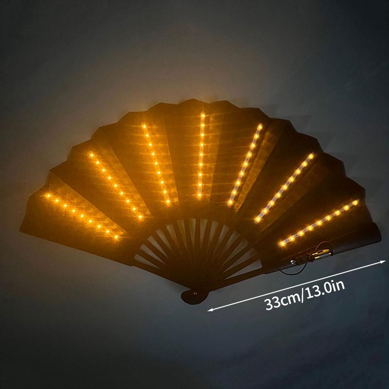 Glowing Folding Fan Lighting Hand Fans for Women Atmosphere Photo Prop Wedding Hand Fans Glowing Party Supplies Abanicos