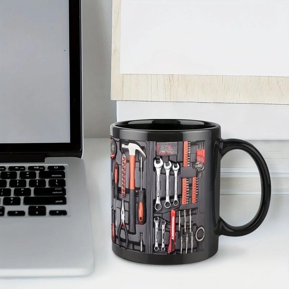Creative Mechanic Toolbox Pattern Mug Anti Scalding Heat-resistant Ceramic Coffee Cup Novelty 350ml Tea Cup