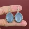 Boucles d'oreilles en aigue-marine, pierres précieuses naturelles, argent sterling 925, élégantes et faites à la main, idéales comme cadeau pour elle, très jolis bijoux vintage.