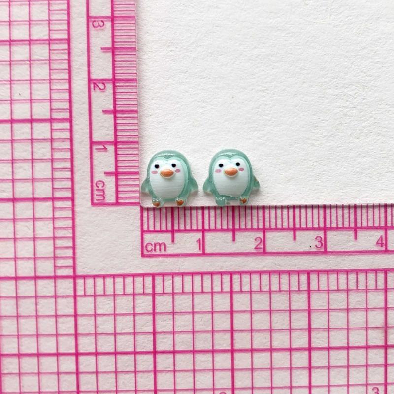 30/50pcs  Cute 9mm Resin Mini Penguin Series Flat Back Stone Figurines DIY Wedding Scrapbook Manicure Accessories