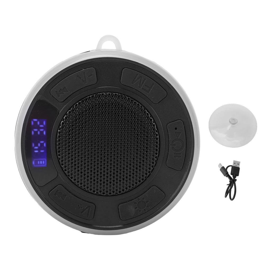Bluetooth-Duschlautsprecher mit Saugnapf LED-Uhr RGB-Lichter Stereo-Sound Wasserdicht Tragbarer Lautsprecher für das Badezimmer