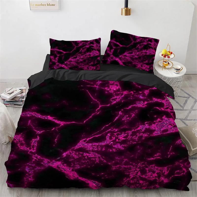 Marble King Queen Duvet Cover Cool Black White Texture Pattern Bedding Set Teens Adults 2 3pcs Polyester Quilt Cover