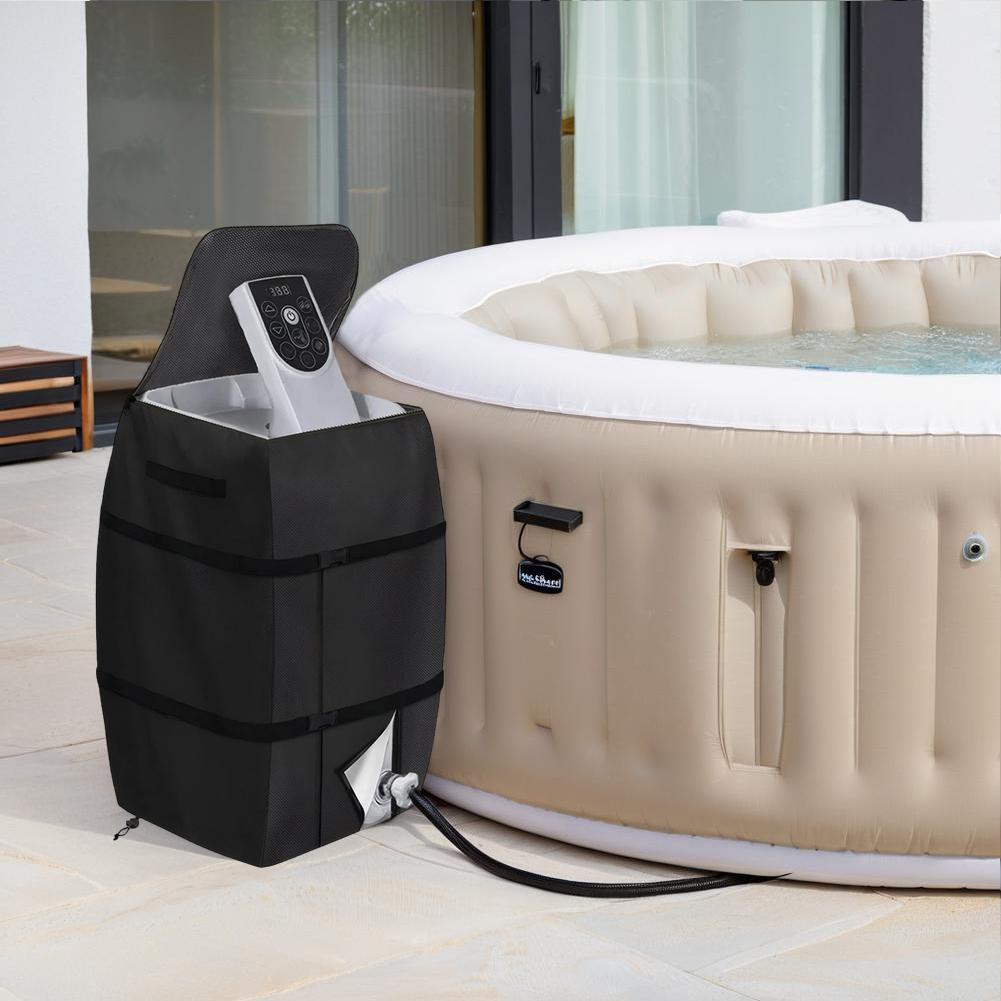 Inflatable Hot Tub Spa Oxford Protection Pump Cover & Zipper Heater Pump Winter Cover for Most Hot Tub Spa Heater Pump on Market grigio