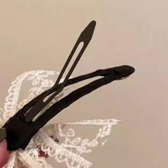 2Pcs Women Hairpin Embroidery Lace Flower Bowknot Decor BB Hair Clip Moderate Clamping Force Hair Accessories