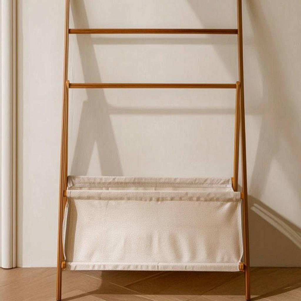 Clothes Rack with Storage Bin Freestanding A-Shaped Frame Garment