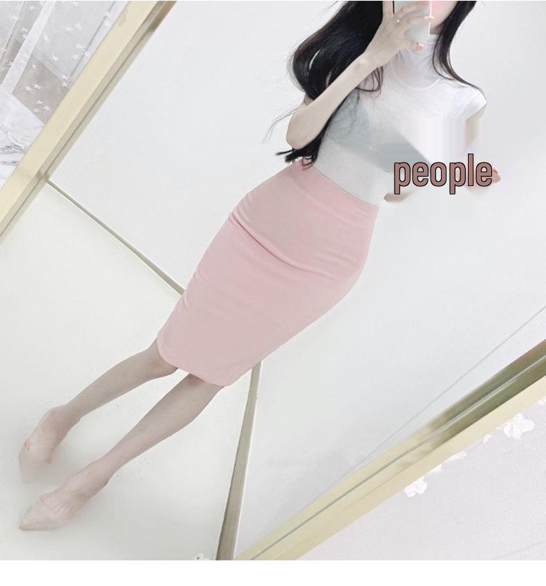 Korean High Waist Back-Slit Bodycon Midi Skirt
