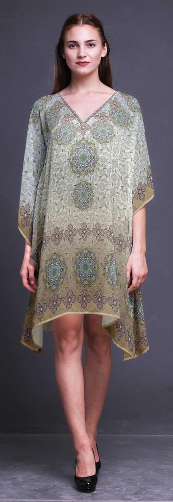 Phagun Ladies Kaftan Holiday Loungewear Midi Dress Beach Coverup-4X-5X