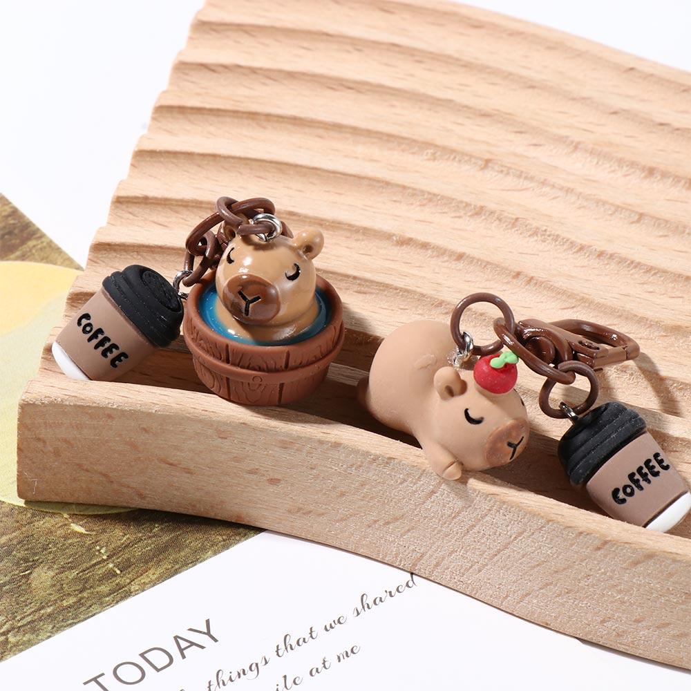 Resin Capybara Phone Pendant Trinket Capybara Car Key Ring Kapibala Key Chain  Halloween Gifts