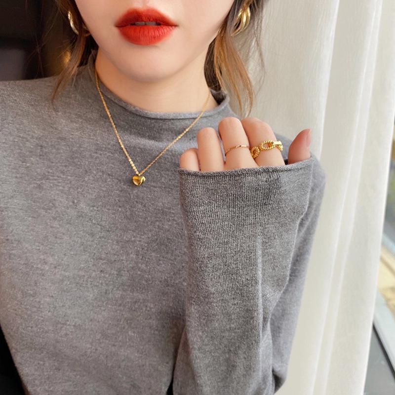 

Женский вязаный свитер с высоким воротником - Новая коллекция Осень/Зима 2024, Теплый и легкий Small