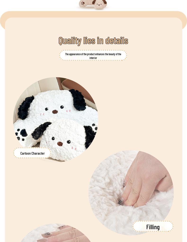 Plush Cartoon Car Neck and Lumbar Support Cushion