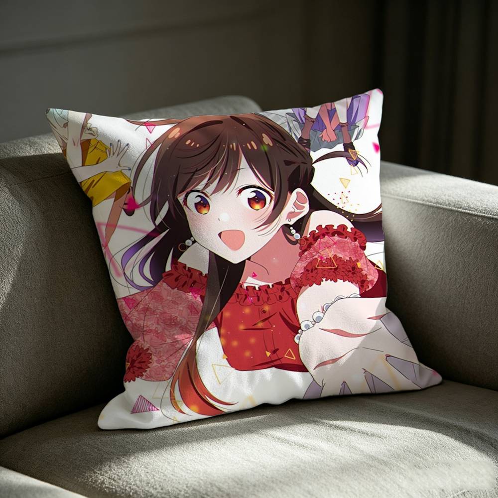 C-Chizuru M-Mizuhara Anime Rent-A-G-Girlfriend Square Sofa Pillow Cover Solid Color Living Room Home Decor Cushion Case