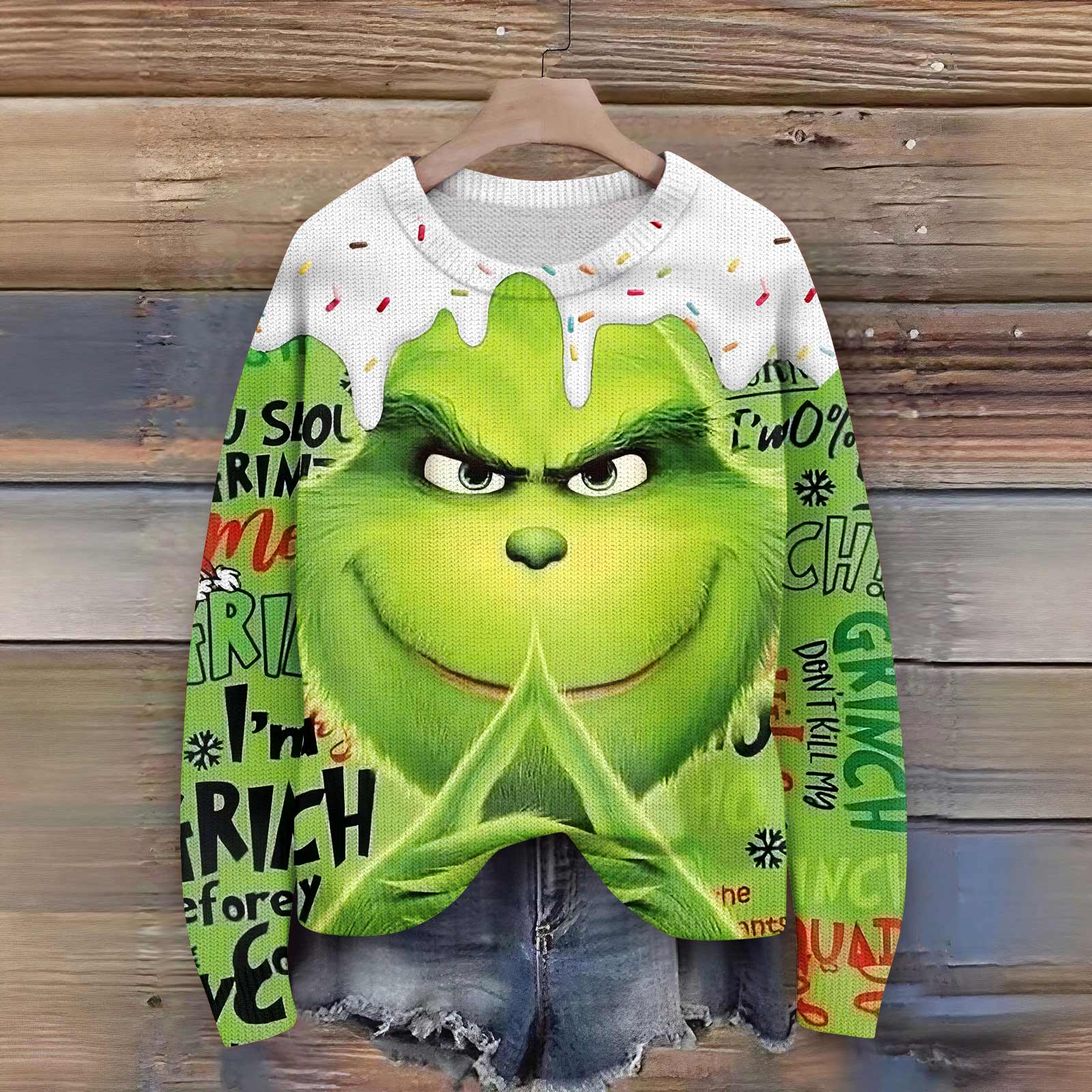 

Пуловеры с длинным рукавом для женщин, с круглым вырезом, повседневные, милые, с принтом, вязаные, оверсайз M