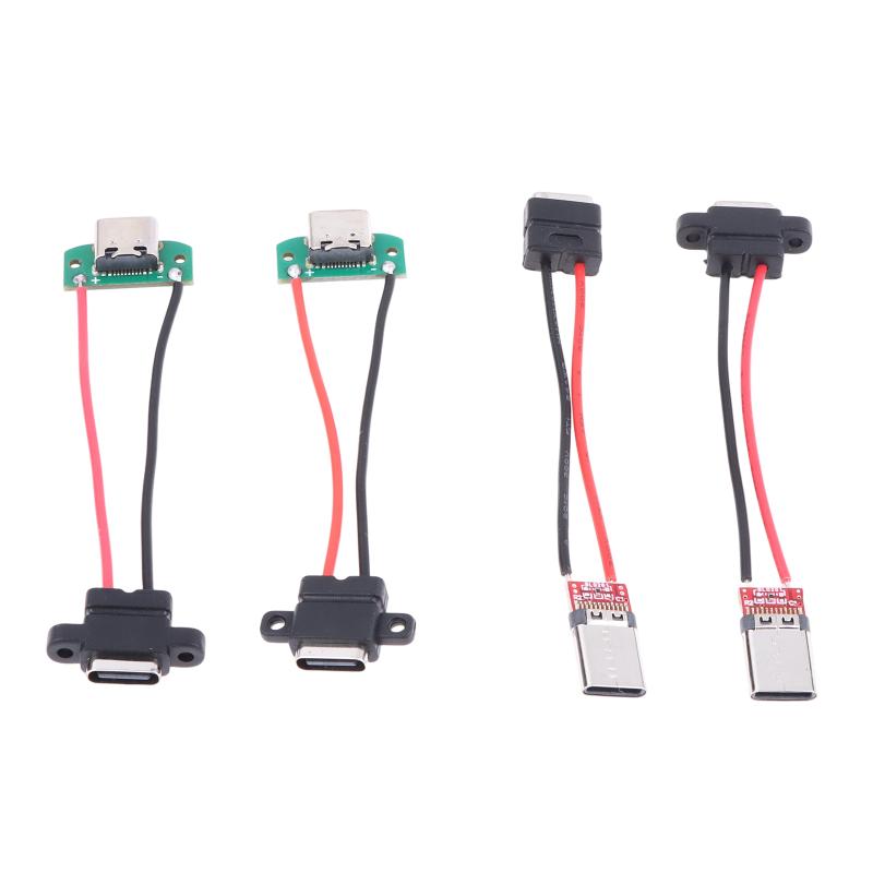 1/3Pcs 3A 5V Usb Female Base Type-C Socket And Female Usb Male Charging Socket Power Socket With Cable Connector