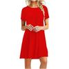 Women's Skirt Knee-length Dress Color Summer Casual Swing Dress
