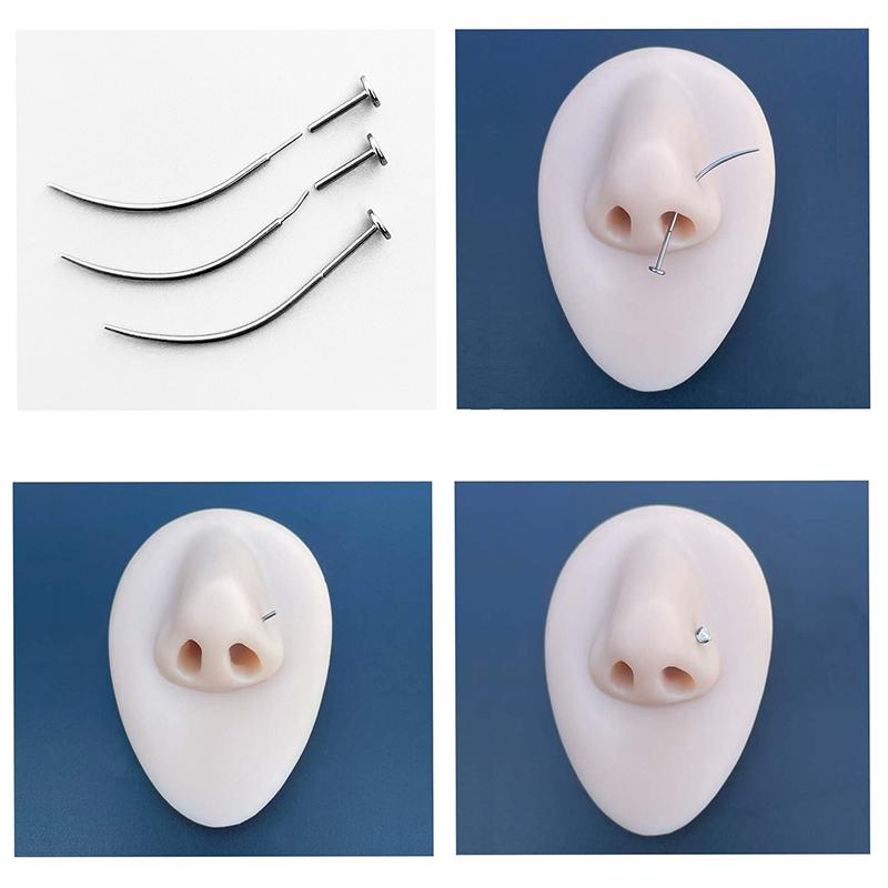 Piercing Insertion Pin Taper Guide Rod Tool 10Pcs Stainless Steel for Safe Nose Lip Navel Body Piercing Stretching
