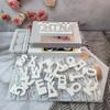 Candle Holder Mold English Letter Candlestick Silicone Mold with 2/3 Holes Base for Making Tealight Candle Holder DIYs