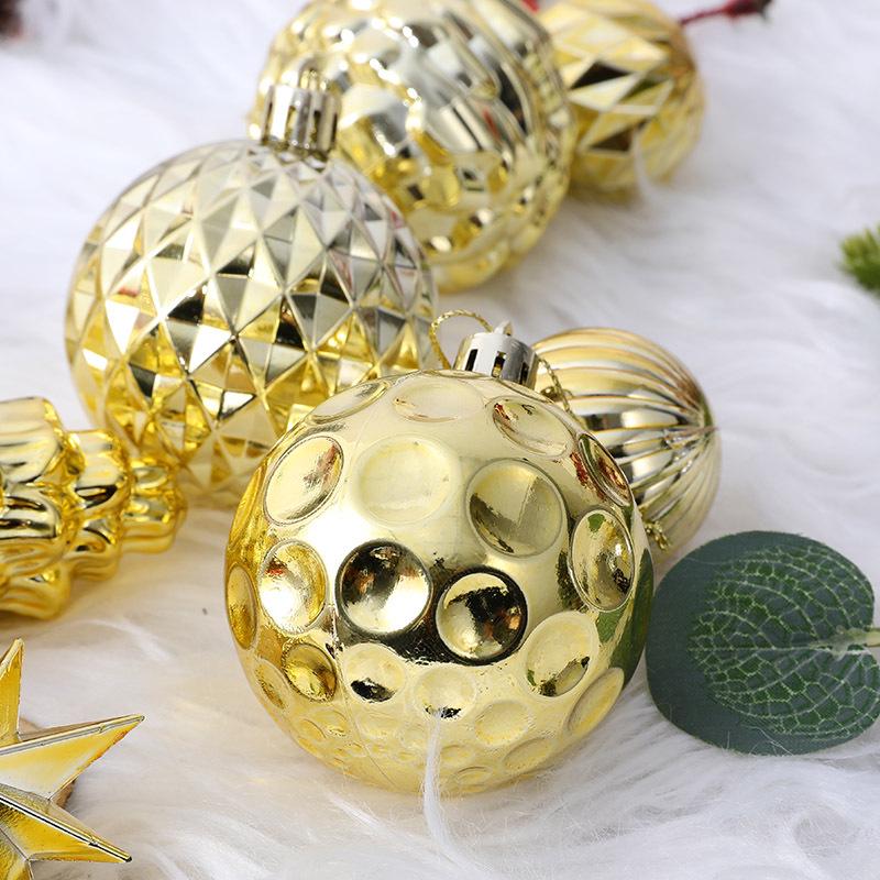 Irregular Shape Christmas Tree Ornaments, Set of 12 Balls for Festive Decor