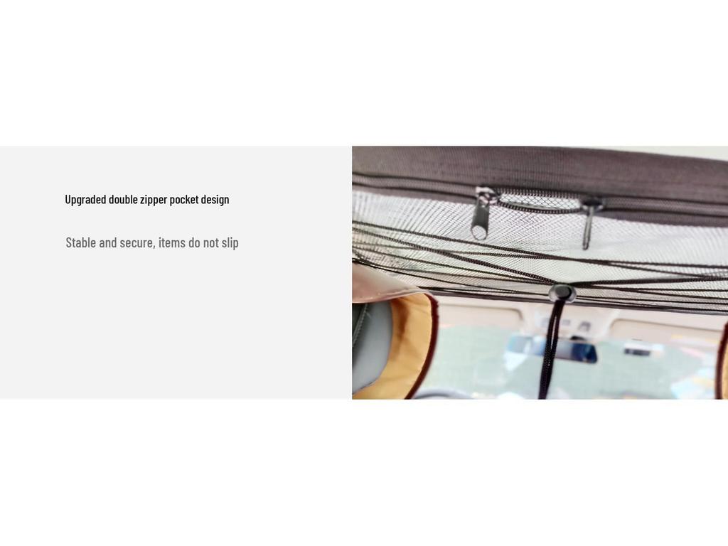 Car Roof Double-Layer Storage Mesh Organizer Bag