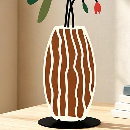 Modern Farmhouse Accents Metal Vase Silhouette Tabletop Decor, Sculptures Desktop Ornaments, Living Room Table Decor Creative Shape Decorations