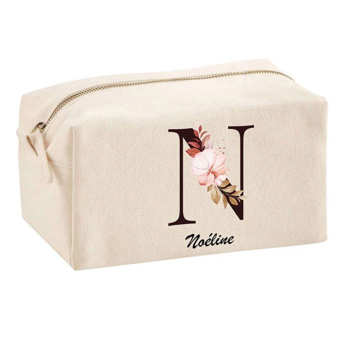Trousse multifonction Noéline Lettre Fleur Cadeau Anniversaire Noël Idée Personnalisé Original | Trousse Scolaire Fournitures Bureau