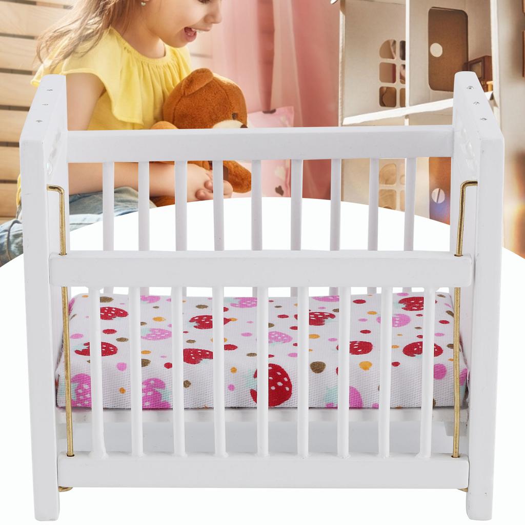1:12 Dollhouse Mini Bed Model with Mattress Simulation Furniture Model Doll House Accessories