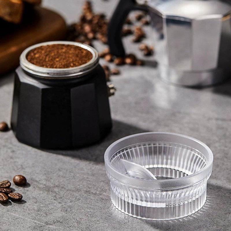 Universal Coffee Tamper For Moka Pot Rotary Powder Dosing Ring Coffee Distributor Leveler Abs Food Grade Material Espresso Tool