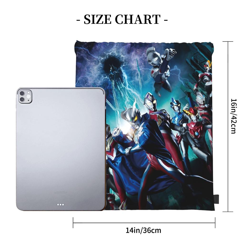 Custom Ultramans Drawstring Bags for Training Yoga Backpacks Men Women Anime Sports Gym Sackpack