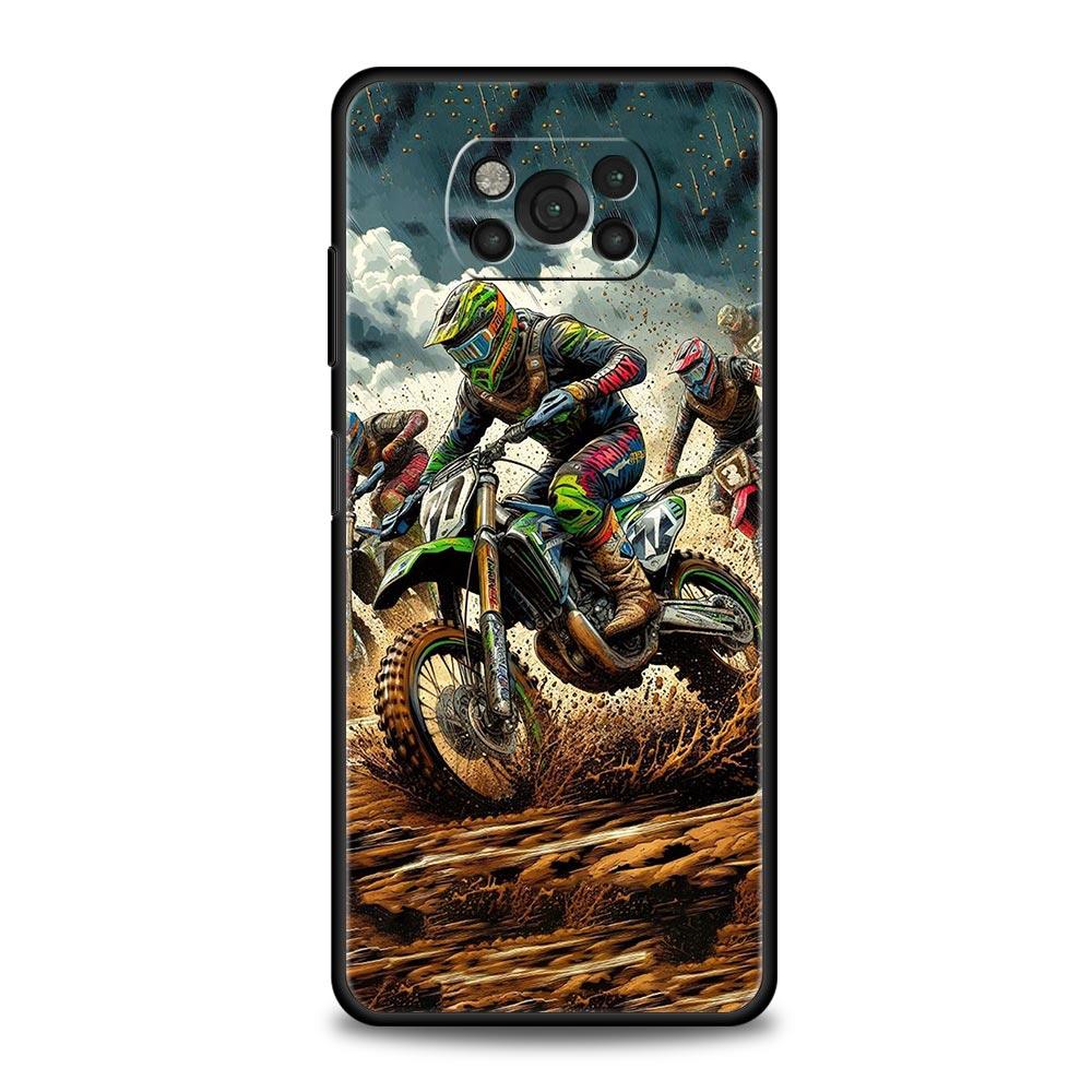 

Motorcycle Phone Case Cover for Xiaomi Poco F7 Ultra F6 F5 F4 F3 X6 X5 X4 X3 NFC C51 C55 M4 GT 5G Soft TPU Shell Fundas Capas Poco X4 Pro 5G