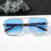 Luxury Double Beam Sunglasses Men Uv400 Square Large Frame Glasses Male Women Outdoor Causal Fashion Driving Eyewear